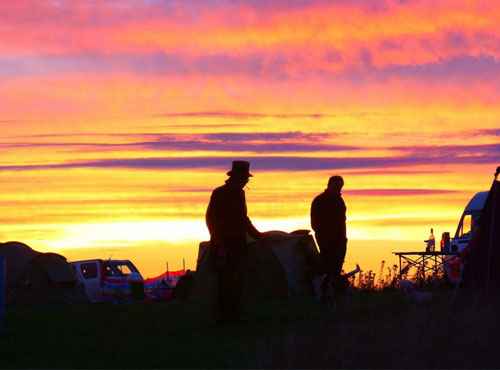 Camping in the Evening Sunset