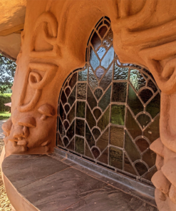 Window detail of Cob house