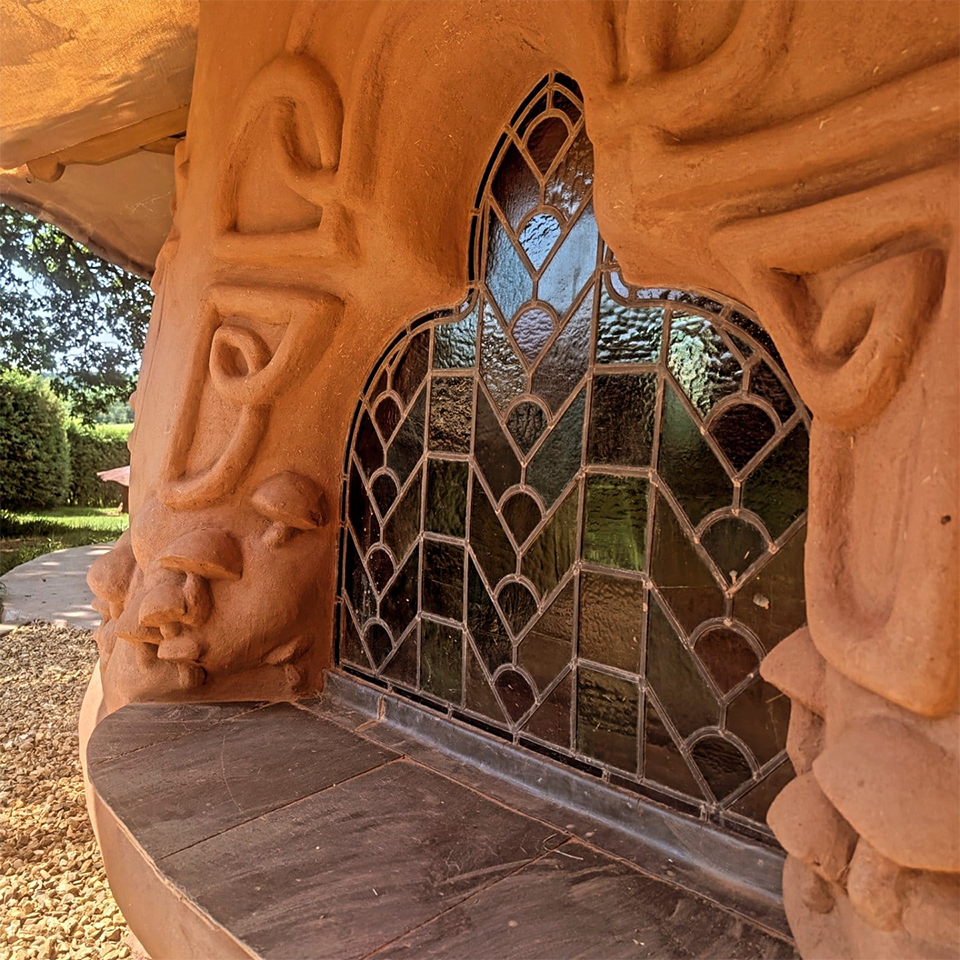 Window detail of Cob house